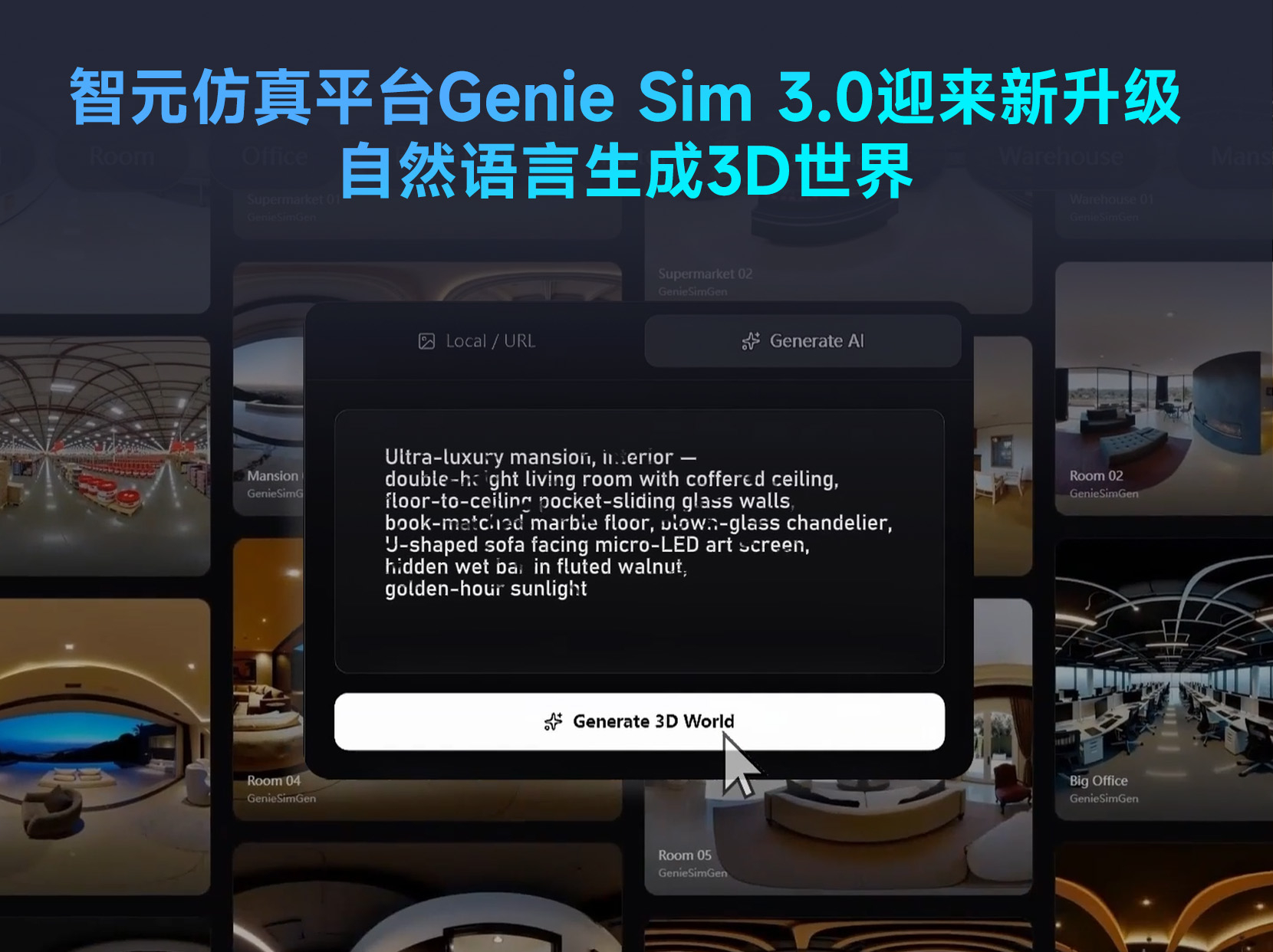 OD电竞仿真平台Genie Sim 3.0迎来新升级，自然语言生成3D世界